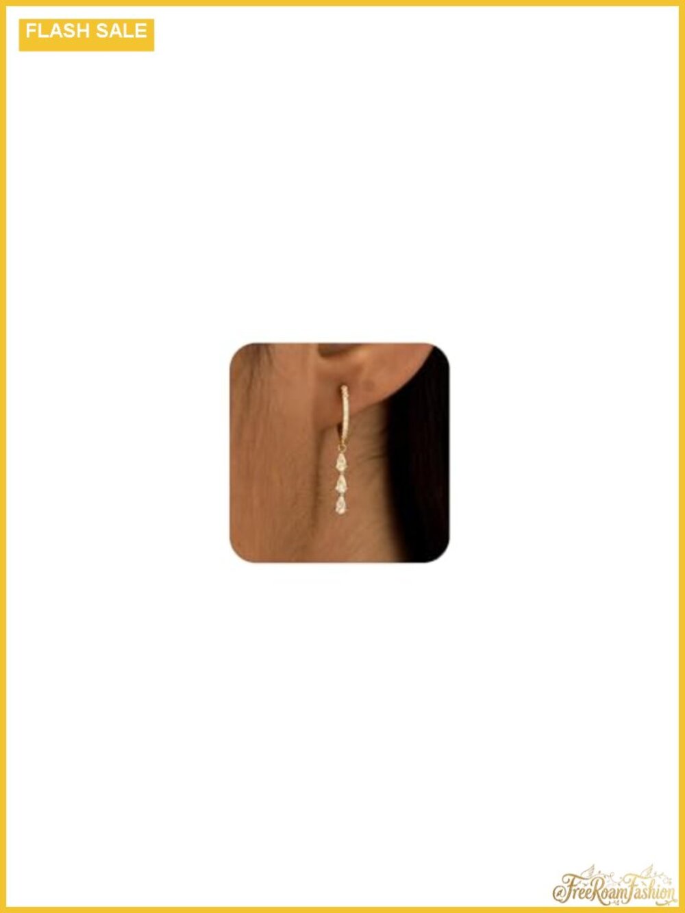 14K Gold Plated Drop Dangle Earrings Hypoallergenic Long Huggie Hoop Trendy